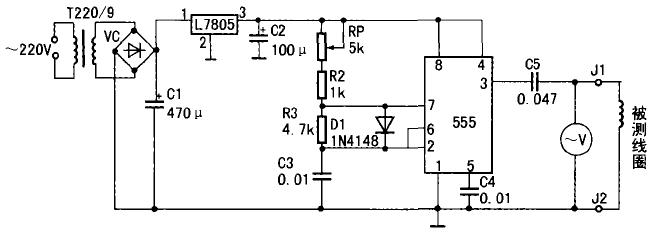 簡(jiǎn)易線(xiàn)圈匝間330UF 35V短路測(cè)試器